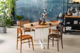 Extendable Oak Black/White Oval Table Oval Extendable Oak Round Dining Wooden Kitchen Steel Frame M??ne Oval