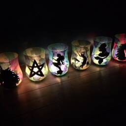Dragon Night Light Silhouette Candle Holder Hand Made Dragon, Glass Tea - thumbnail 4