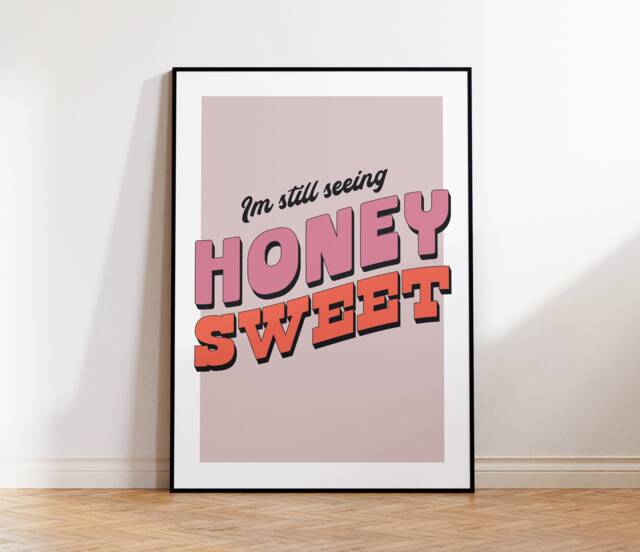 Honey Sweet Lyrics Inspired Print - Wall Art A4 A3 A5 Unframed Indie Music Rock - image 1