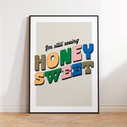 Honey Sweet Lyrics Inspired Print - Wall Art A4 A3 A5 Unframed Indie Music Rock - thumbnail 2
