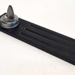 Handcrafted Wood Pocket Watch Stand With Pen Rest, Rustic Ebonised Wood Desk Display - thumbnail 3