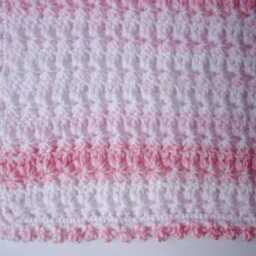 Hand Crocheted Baby Blanket Pink Parfait Acrylic Blend - thumbnail 4