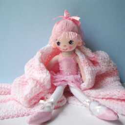 Hand Crocheted Baby Blanket Pink Parfait Acrylic Blend - thumbnail 3