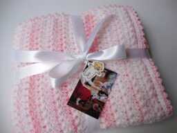 Hand Crocheted Baby Blanket Pink Parfait Acrylic Blend - thumbnail 1