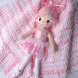 Hand Crocheted Baby Blanket Pink Parfait Acrylic Blend - thumbnail 2