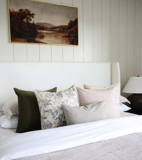 Bed Pillow Covers, Olive Set, Combinations Bed, Blush Pillows, Throw Pillows For Bedroom Green, Cream -- Clara - image 1