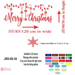 Christmas Snowflake Wall Decals, Merry Window Decor - thumbnail 3