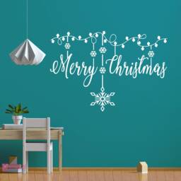Christmas Snowflake Wall Decals, Merry Window Decor - thumbnail 1