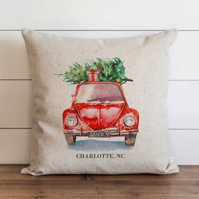 Christmas Car Custom - Pillow Cover Holiday Covers Decor 20 X 18 - image 1