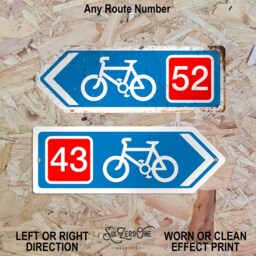 Personalised Ncr Metal Signs - Worn/Clean Look Cycle Route Sustrans Touring Path Arrow Square Or Rectangle - thumbnail 2