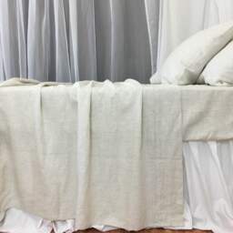 Linen Ticking Striped Bed Sheets Handmade in Natural Linen, Linen Sheets, Queen Sheet Set, King Bedding - thumbnail 2