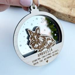 Christmas Lionhead Bunny Memorial Ornament, Rabbit Bauble, Personalised Rabbit Bauble - thumbnail 2
