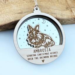 Christmas Lionhead Bunny Memorial Ornament, Rabbit Bauble, Personalised Rabbit Bauble - thumbnail 1
