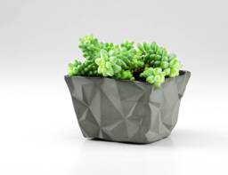 Ceramic Origami Planter. Geometric Porcelain Minimalist Handmade Cactus Succulent Planter Design By Conceptstudio - thumbnail 1