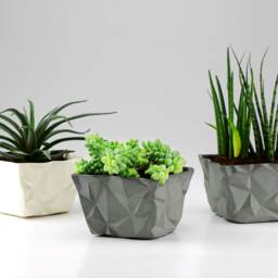 Ceramic Origami Planter. Geometric Porcelain Minimalist Handmade Cactus Succulent Planter Design By Conceptstudio - thumbnail 2