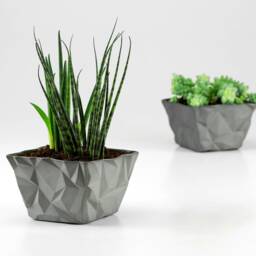Ceramic Origami Planter. Geometric Porcelain Minimalist Handmade Cactus Succulent Planter Design By Conceptstudio - thumbnail 3