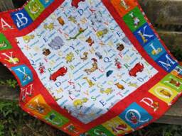 Dr Seuss Baby Quilt Abc, Unisex, Crib Bedding, Nursery Decor, Bedding - thumbnail 1