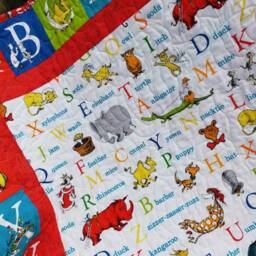 Dr Seuss Baby Quilt Abc, Unisex, Crib Bedding, Nursery Decor, Bedding - thumbnail 3