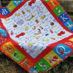 Dr Seuss Baby Quilt Abc, Unisex, Crib Bedding, Nursery Decor, Bedding - thumbnail 4