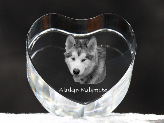 Alaskan Malamute, Crystal Heart With Dog, Souvenir, Decoration, Limited Edition, Collection - image 1