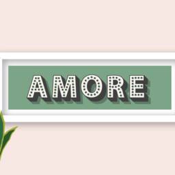 Framed Amore Print, Valentines Presents Sign, Love Sign Wall Decor, Slogan Paper Anniversary Present - thumbnail 3
