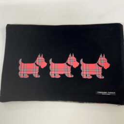 Scottie Dog Cushion For Dog Lover Or Scottish Gift With Tartan Back Made in Abraham Moon Wool Fabric - thumbnail 3