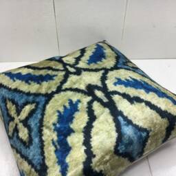 Handwoven Silk Ikat Pillow Cover, Decorative Cushion - 16x16 - thumbnail 4