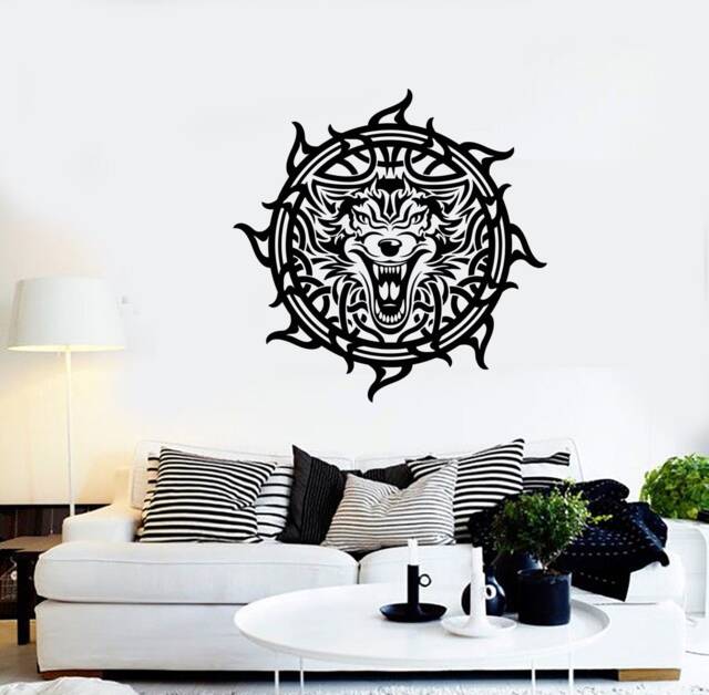 Irish Vinyl Wall Decal Tribal Sign Knot Ireland Wolf Symbol Talisman Decor Stickers Mural - #2314Di - image 1