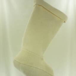 Christmas Stocking Boiled Wool Felt Ivory Off White Almond Cream Snaps Ooak Jones New York Signature Recycled Repurposed Upcycled 975 - thumbnail 3