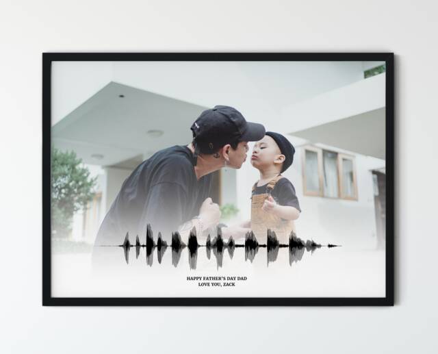 Sound Wave Art Print Dad Birthday Gift Or Fathers Day Gift, Personalised Voice Recording Print, New Custom First Time - image 1