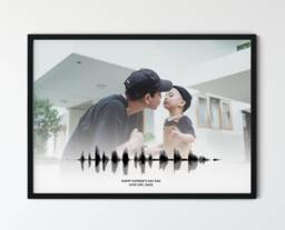 Sound Wave Art Print Dad Birthday Gift Or Fathers Day Gift, Personalised Voice Recording Print, New Custom First Time - thumbnail 1