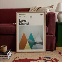 Lake District National Park Poster, Mid-Century Modern Art Print - thumbnail 2