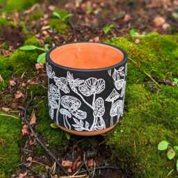 Handcrafted Terracotta Mushroom Planter - Boho Modern Decor Pot - thumbnail 2
