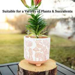 Handcrafted Terracotta Mushroom Planter - Boho Modern Decor Pot - thumbnail 3