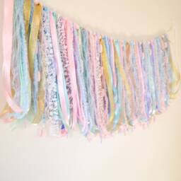 Custom Colours - Luxury Ribbon Garland For Nursery Decor, Reusable Bunting, Party, Photography Backdrop - thumbnail 2