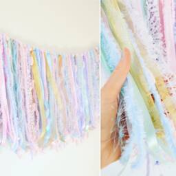 Custom Colours - Luxury Ribbon Garland For Nursery Decor, Reusable Bunting, Party, Photography Backdrop - thumbnail 1