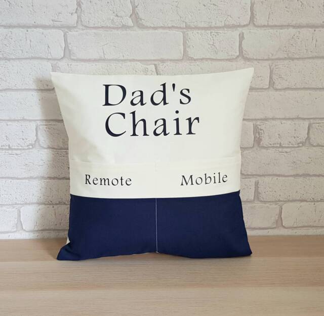 Personalised Pocket Cushion~Pocket Pillow~Present For Dad~Gift Grandad~Gadget Cushion~Reading Cushion~Personalized~Christmas Gift - image 1