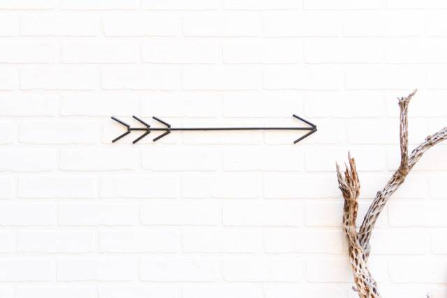 Boho Wall Decor Metal Arrow Line Art Hanging Farmhouse Indian Scandinavian Bohemian Minimal - image 1