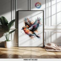Chaffinch Print Set - 3 Wall Art Posters - Bird Home Decor Watercolour Painting Design Chaffinches Artwork Nature Prints Finch Gift - thumbnail 3