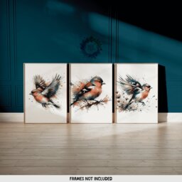 Chaffinch Print Set - 3 Wall Art Posters - Bird Home Decor Watercolour Painting Design Chaffinches Artwork Nature Prints Finch Gift - thumbnail 1