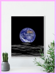 Space - Astronomy Earth Rise Planet Printable Print -Decor Photo Wall Art Digital Download - thumbnail 1