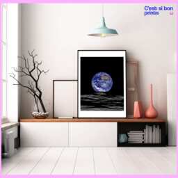 Space - Astronomy Earth Rise Planet Printable Print -Decor Photo Wall Art Digital Download - thumbnail 2