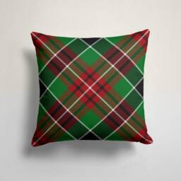 Plaid Christmas Cushion Cover/Christmas Throw Pillow Cover/Black Green, Red Home Decor/New Year Textile - thumbnail 2