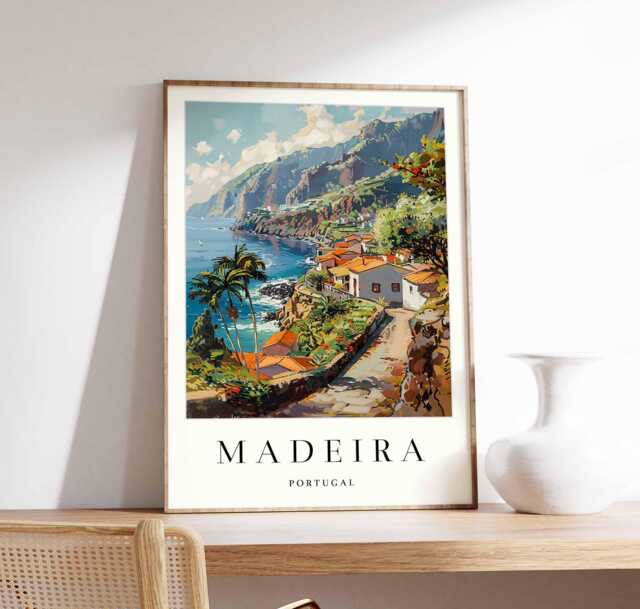 Madeira Portugal Art Print Coastal Landscape Poster - image 1