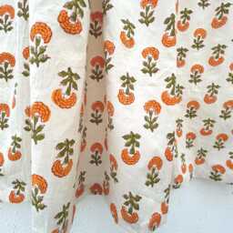 Orange Marigold Valance, Cafe Curtains, Small Size Kitchen Customisable Sizes On Request - thumbnail 2