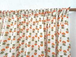 Orange Marigold Valance, Cafe Curtains, Small Size Kitchen Customisable Sizes On Request