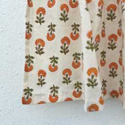 Orange Marigold Valance, Cafe Curtains, Small Size Kitchen Customisable Sizes On Request - thumbnail 4