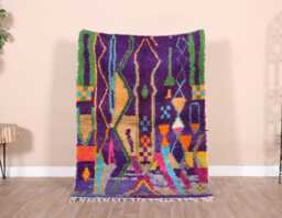 Vintage Boujaad Rug, Authentic Moroccan Rug 4x5 Ft