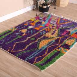 Vintage Boujaad Rug, Authentic Moroccan Rug 4x5 Ft - thumbnail 3