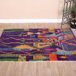 Vintage Boujaad Rug, Authentic Moroccan Rug 4x5 Ft - thumbnail 2